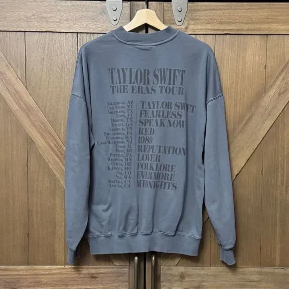 NEW The Eras Tour Authentic Blue Crewneck Sweatshirt Taylor Swift 2023 Medium - Picture 1 of 6